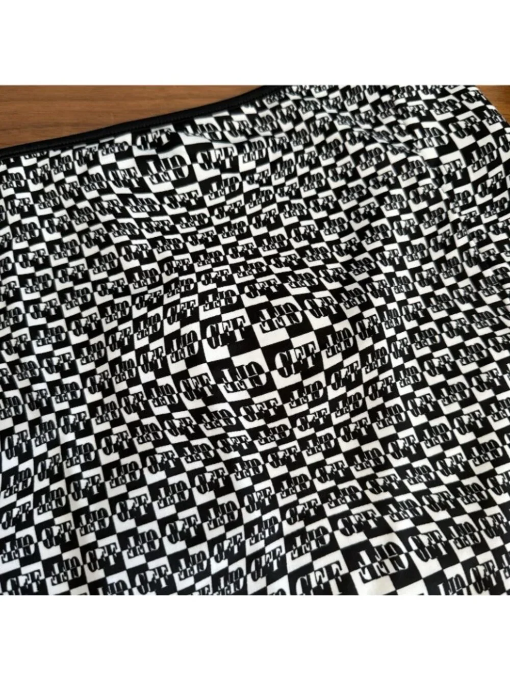 Vtg Y2K Gianfranco Ferré GFF Mini Skirt Swim Monogram Check Black White